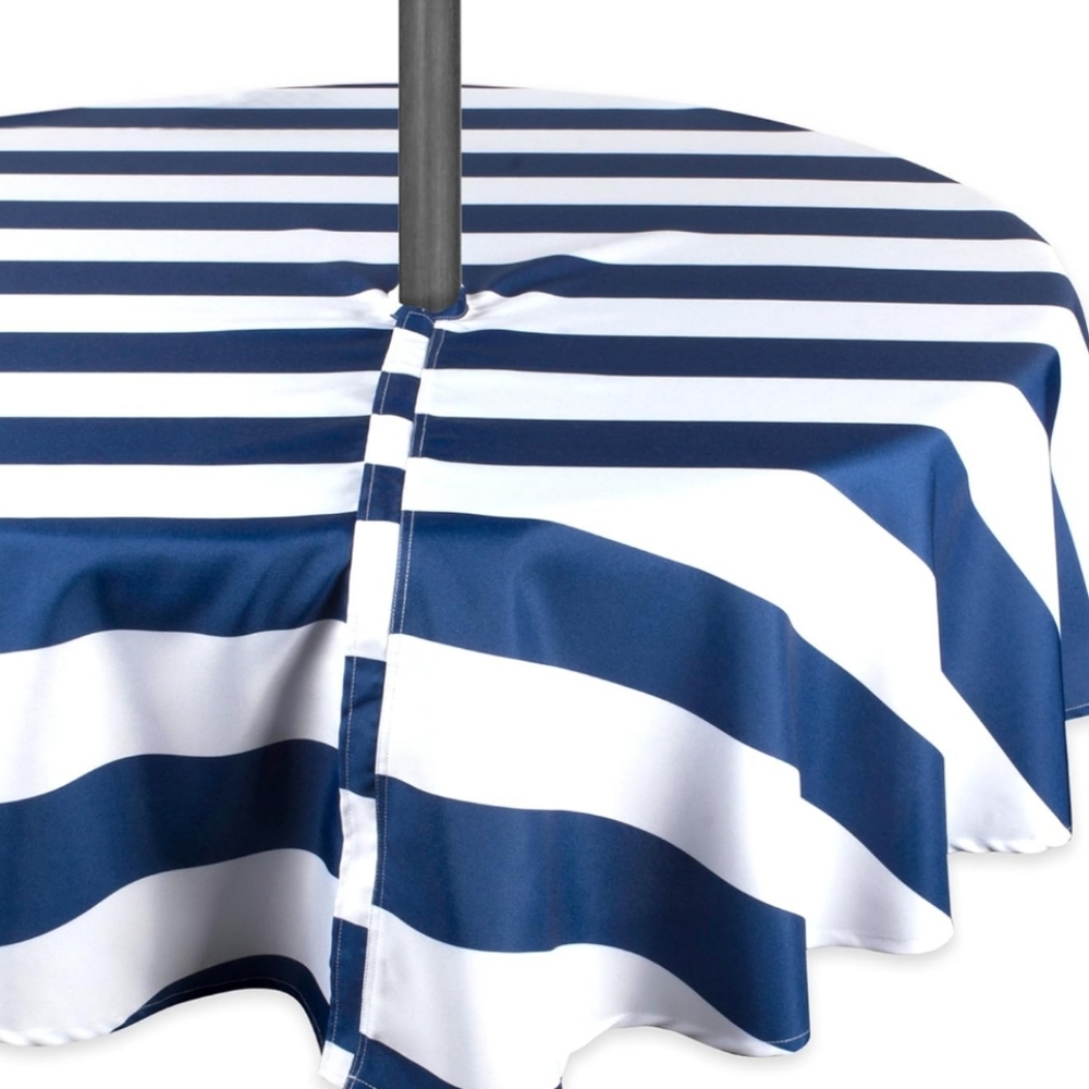 Cabana Stripe Outdoor Tablecloth Collection Stain/Wrinkle Resistant & Waterproof